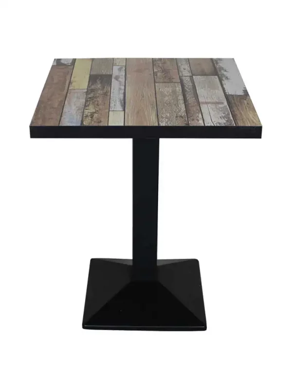 table simple vintage pied noir pour bar et brasserie