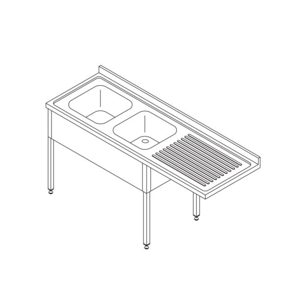 Table lave-vaisselle 2 éviers
