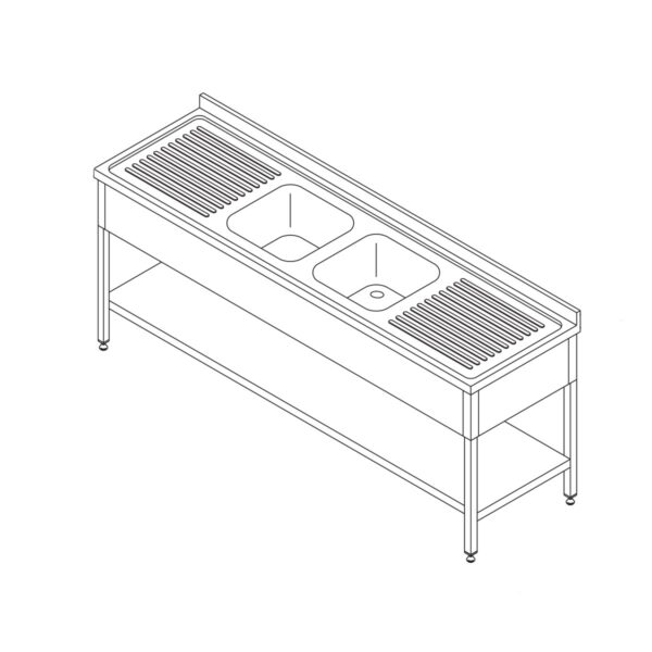Table lave-vaisselle 2 éviers