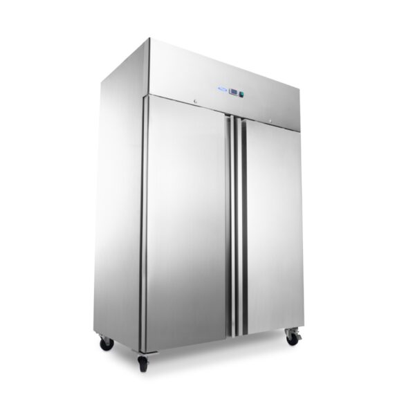 Réfrigérateur - 800 L - 6 étagères réglables - sur roulettes - acier inoxydable