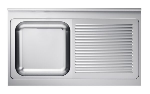 Évier 700mm 1 bac 1 égouttoir gauche