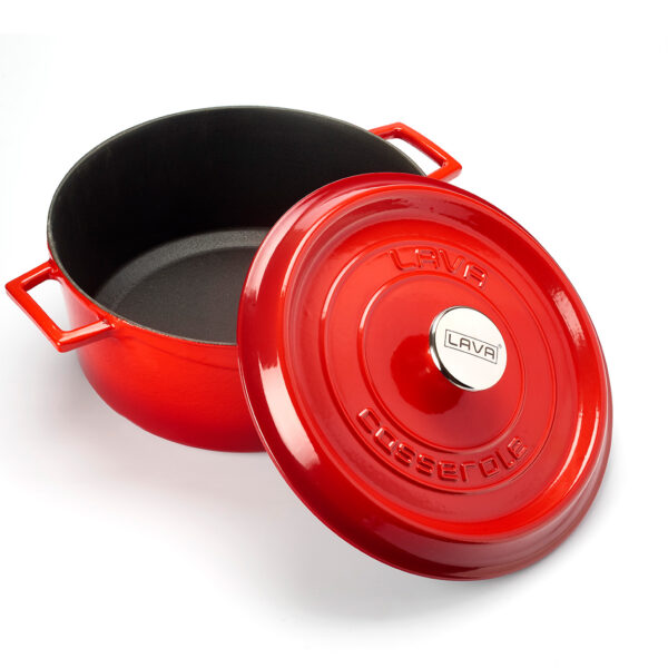 Poêle fonte rouge 24cm