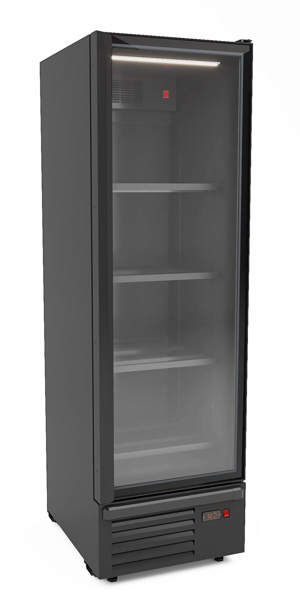 Réfrigérateur 1 porte verre noir 550L