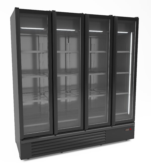 Réfrigérateur 4 portes verre noir