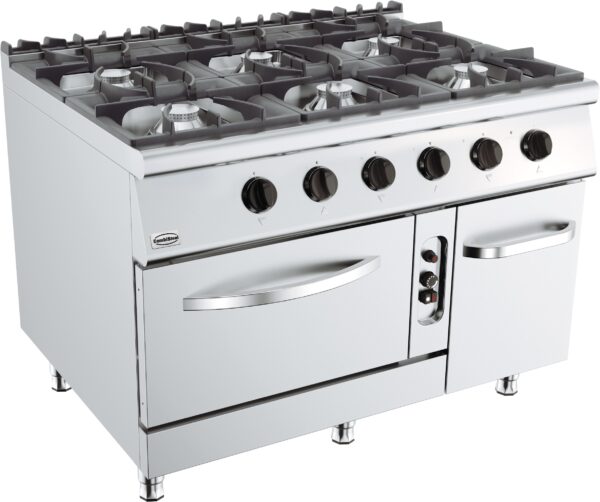 Cuisinière gaz 6 feux four gaz