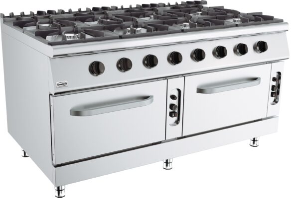 Cuisinière gaz 8 brûleurs four gaz