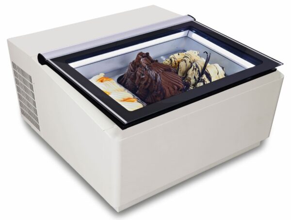 MODÈLE DE TABLE VITRINE À CREME GLACÉE BLANC
S'OUVRE DU CÔTÉ CLIENT
