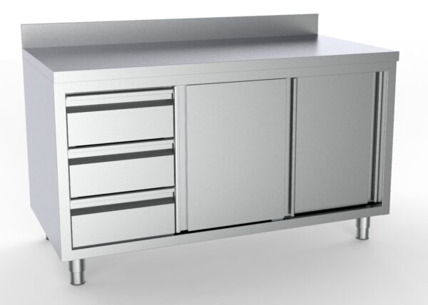 Plan de travail portes coulissantes