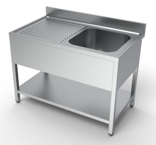 évier 700 mm avec étagère droite