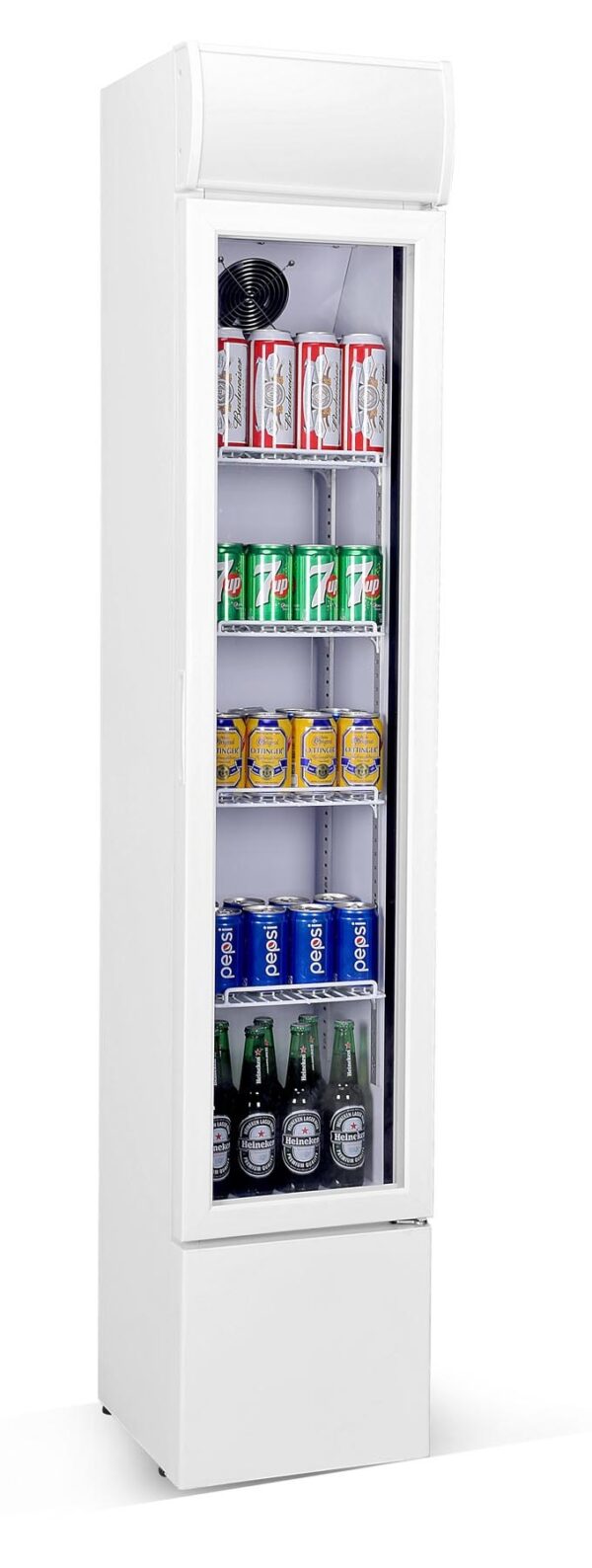 Réfrigérateur porte verre étroit