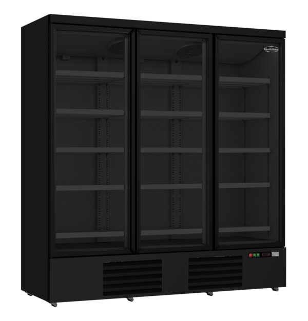 Réfrigérateur 3 portes verre noir