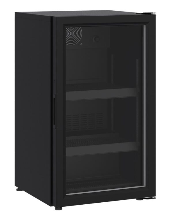 Réfrigérateur 136L porte verre noir