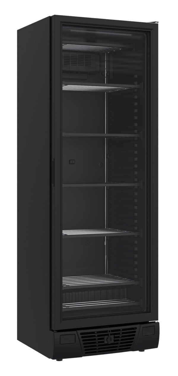 Congélateur noir 1 porte 382L