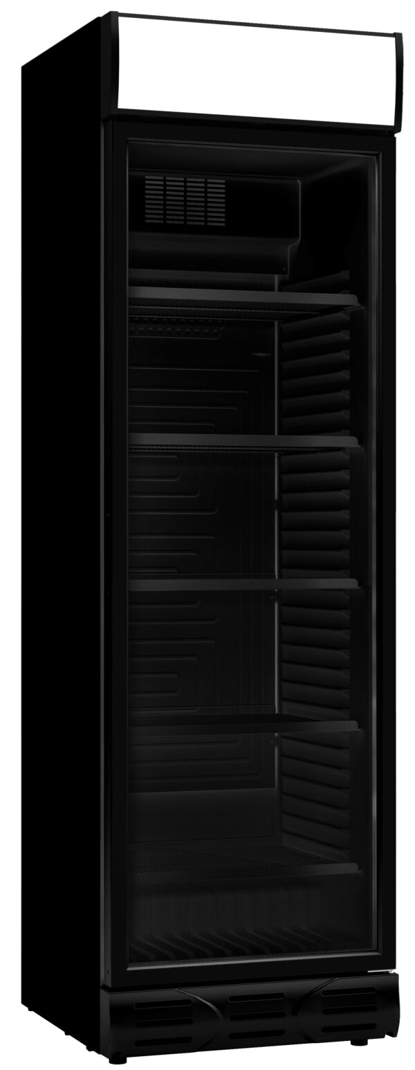 RÉFRIGÉRATEUR 1 PORTE EN VERRE NOIR SENS OUVERTURE PORTE GAUCHE