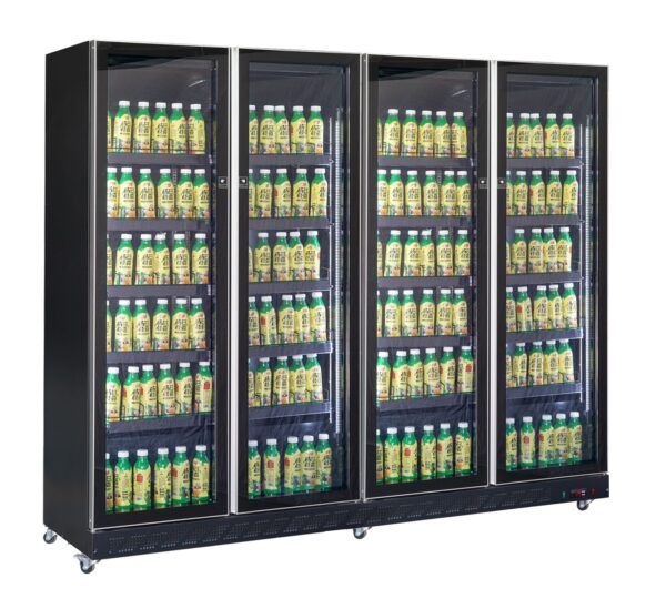 Réfrigérateur 4 portes verre noir