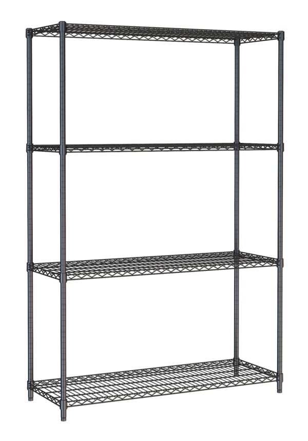 étagère 4 niveaux démontable noire