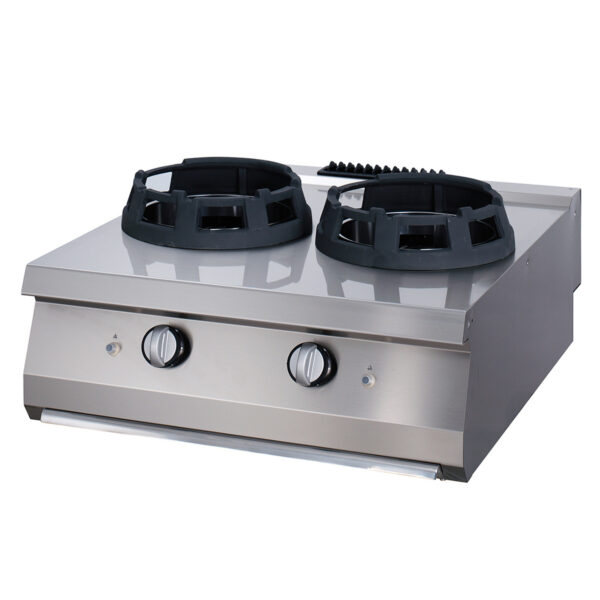 Wok gaz double anneaux cuisson