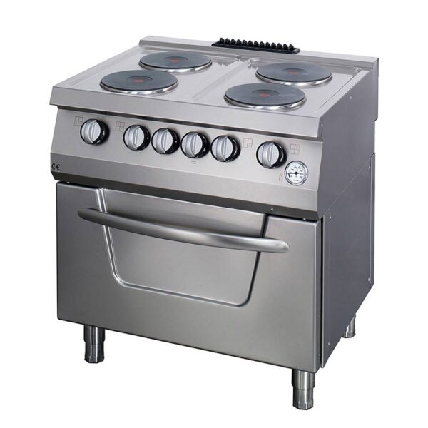 Heavy Duty cuisinière - 4 brûleurs - unité double - profondeur 70 cm - avec four - électrique