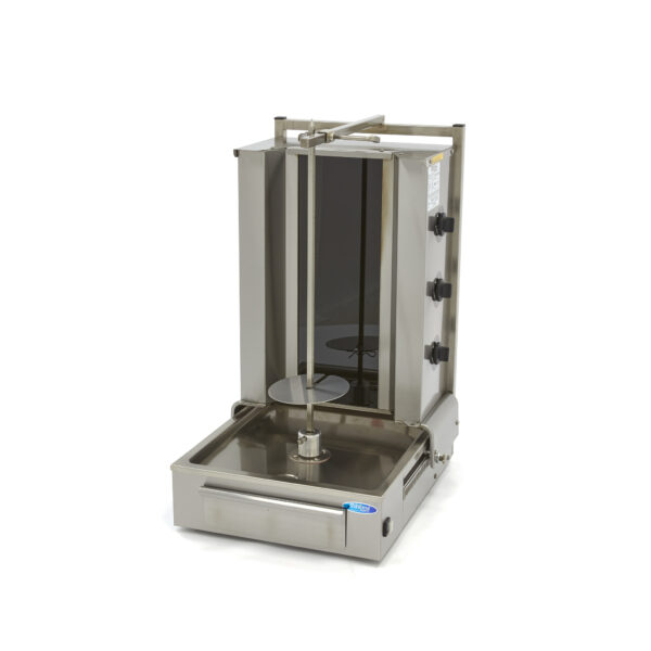 Kebab grill - 3 brûleurs - 40 kg de viande - électrique