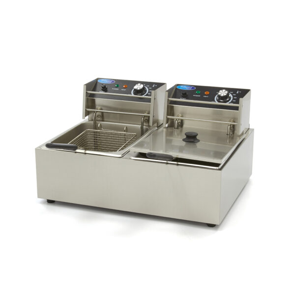 Friteuse - 2 x 6 L - 2 paniers - jusqu'à 2,4 kg de frites
