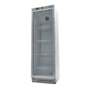 Réfrigérateur inox porte verre 400L