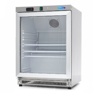 Réfrigérateur 200L inox porte verre