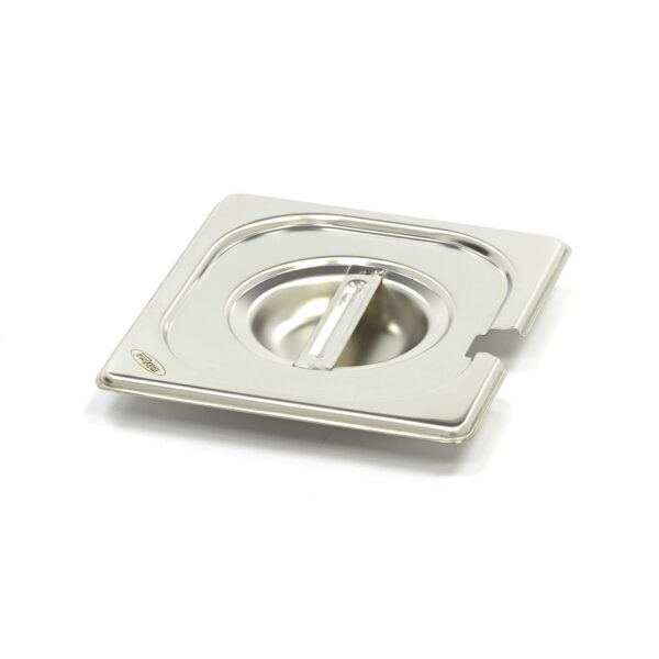 Couvercle gastronorm - 1/6 GN - acier inoxydable - avec ouverture pour cuillère