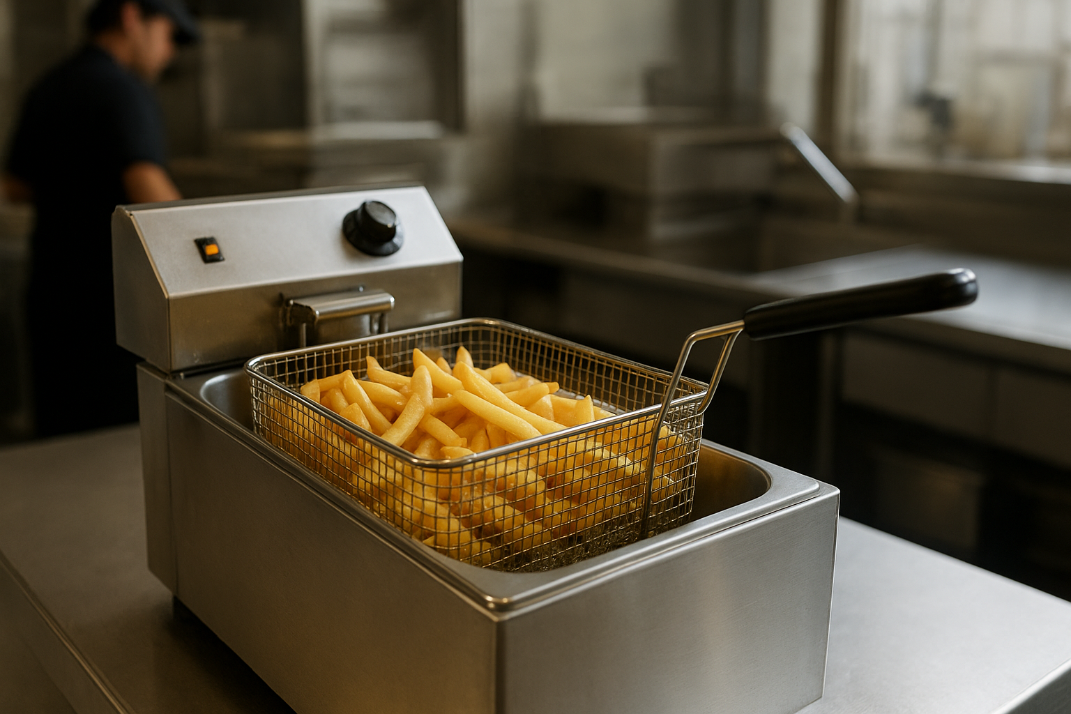 friteuse inox en action pour friteuse professionnelle leasing