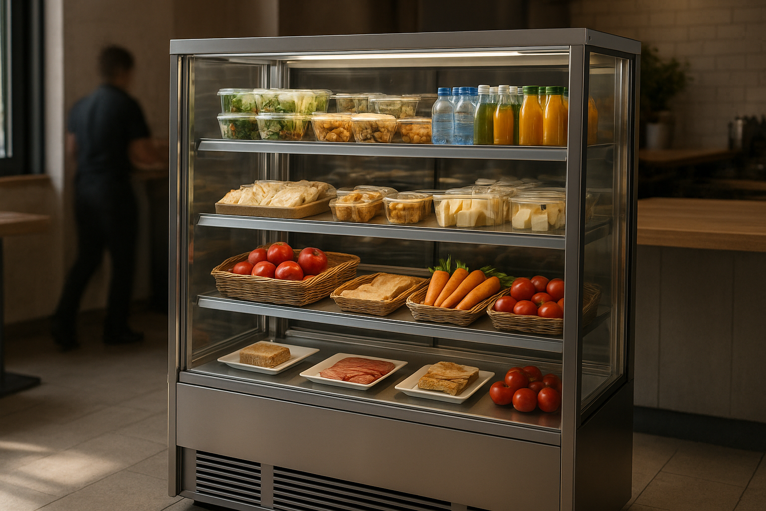 vitrine réfrigérée froide pleine aliments vitrine refrigeree location