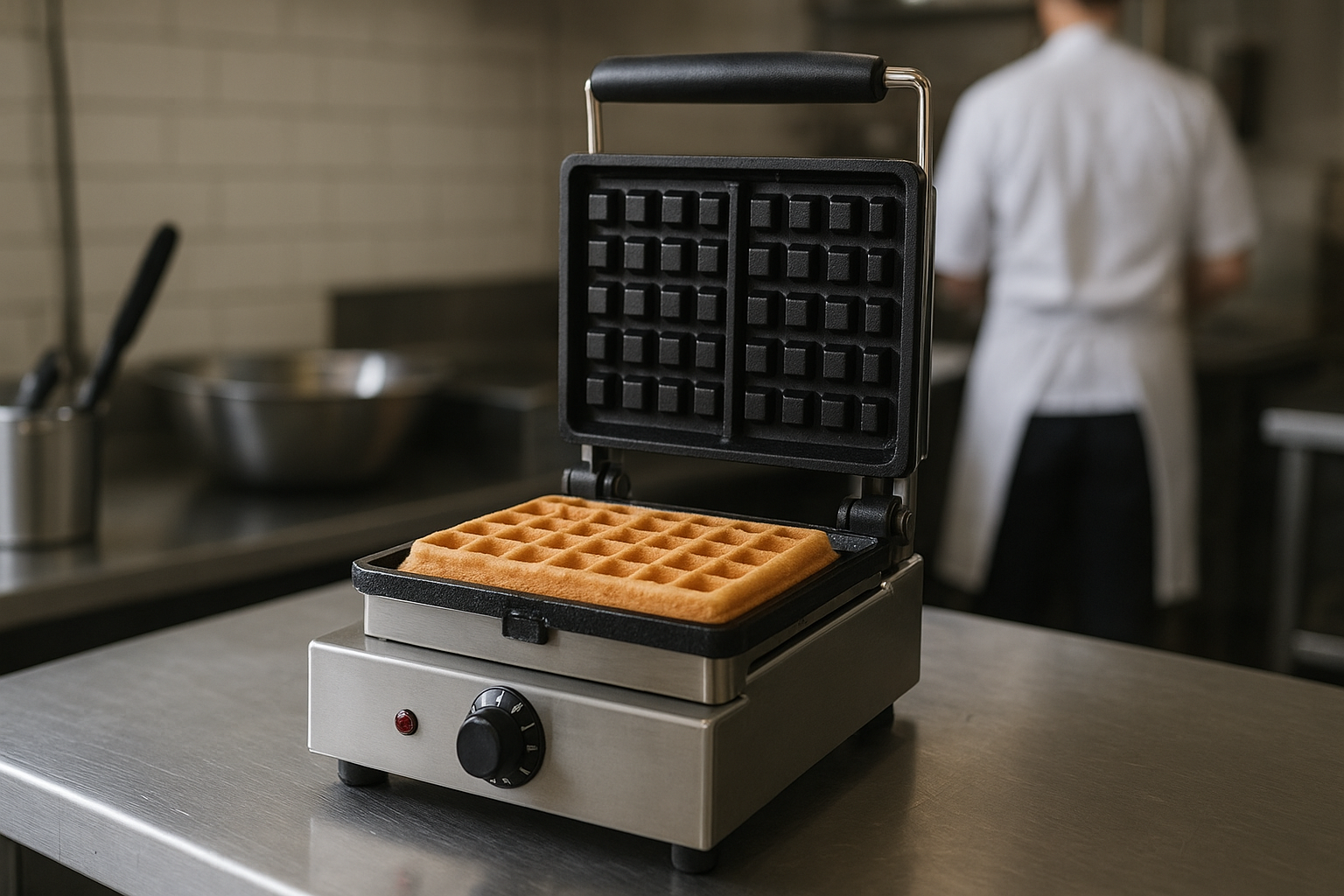 gaufrier belge utilisé dans un contexte professionnel pour illustrer le concept gaufrier location