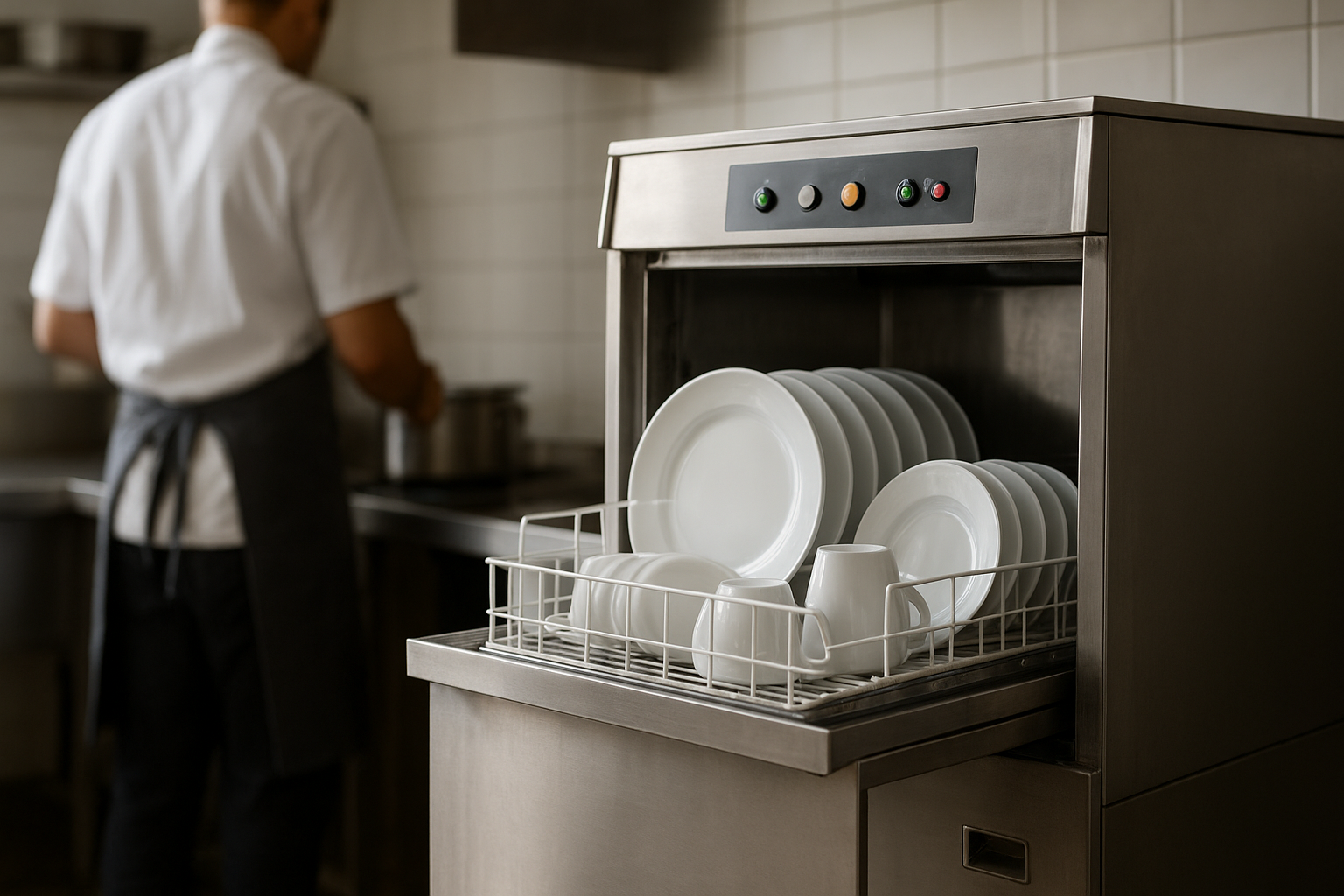 Lave-vaisselle professionnel en leasing pour restauration, optimisé pour l’hygiène et le débit