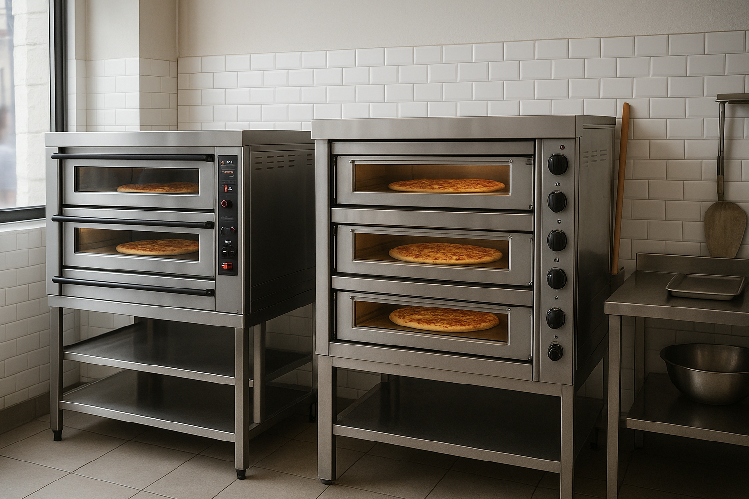 four pizza location utilisé en pizzeria avec comparaison électrique et gaz