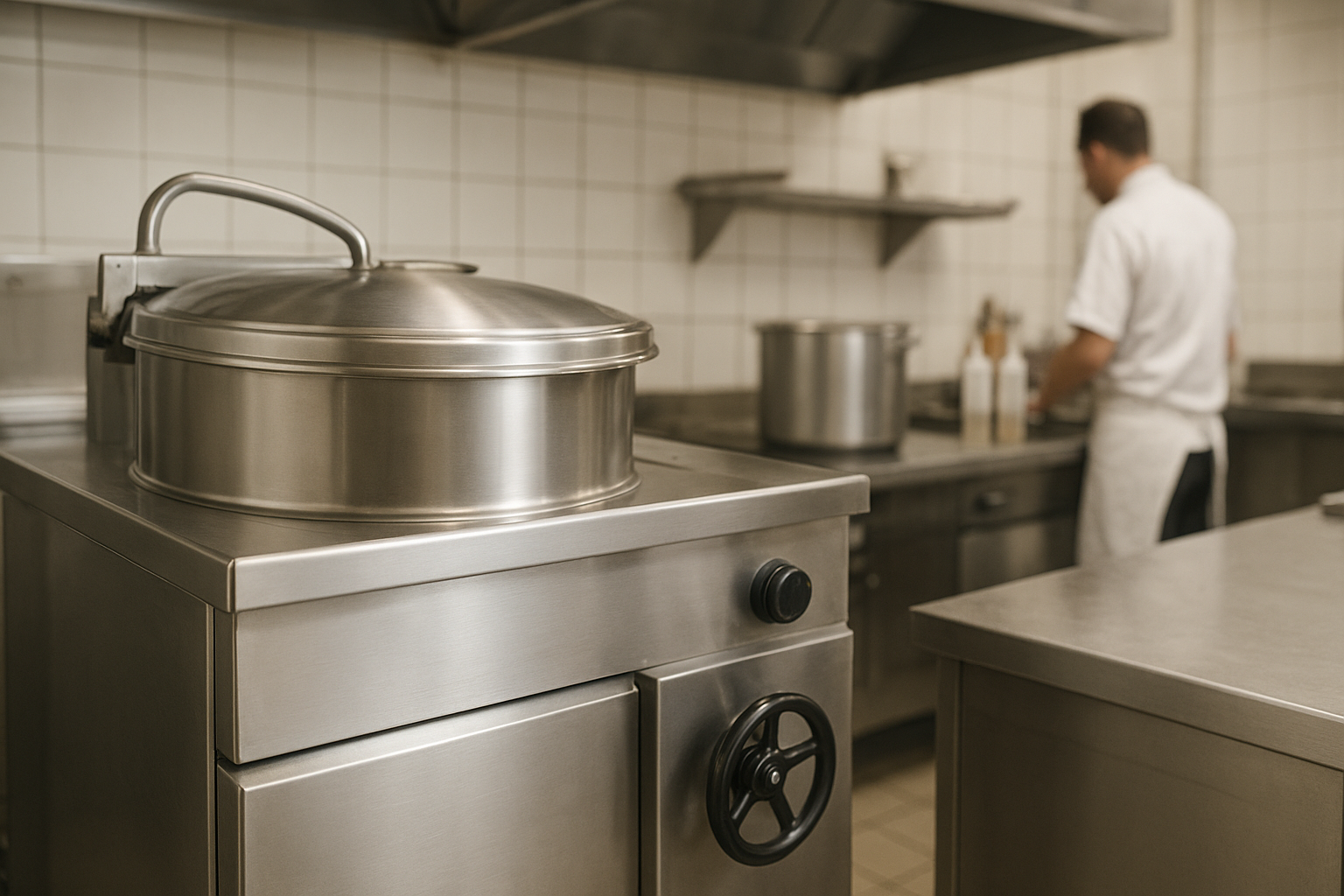 marmite industrielle pour marmite pro leasing dans un environnement de cuisine professionnelle