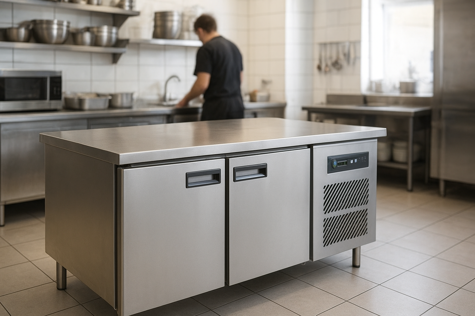 table froide inox professionnelle pour cuisine CHR en table refrigerée leasing