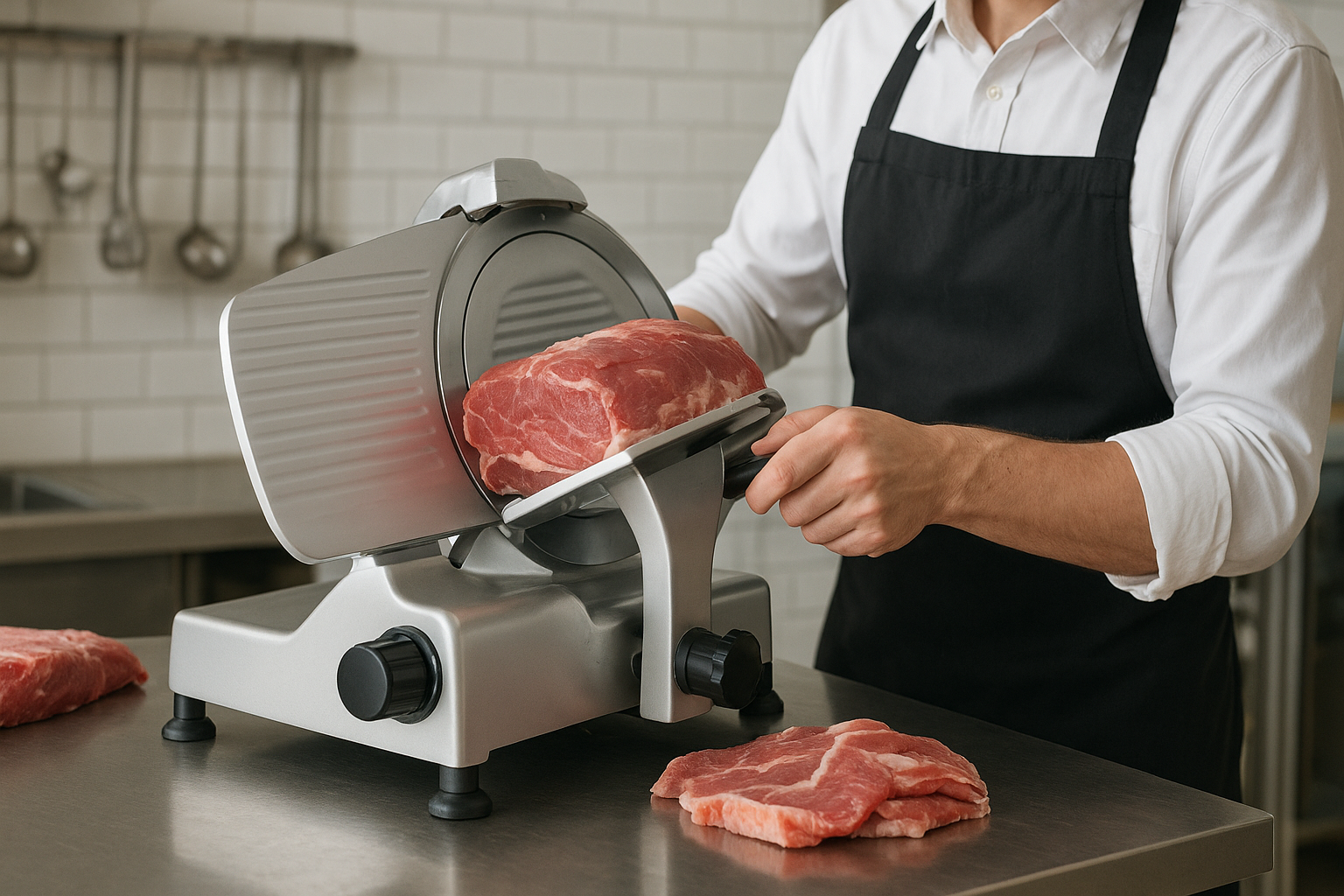 trancheuse viande leasing dans une boucherie professionnelle